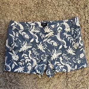 LOFT Blue Floral & Bird High Waist Women's Shorts